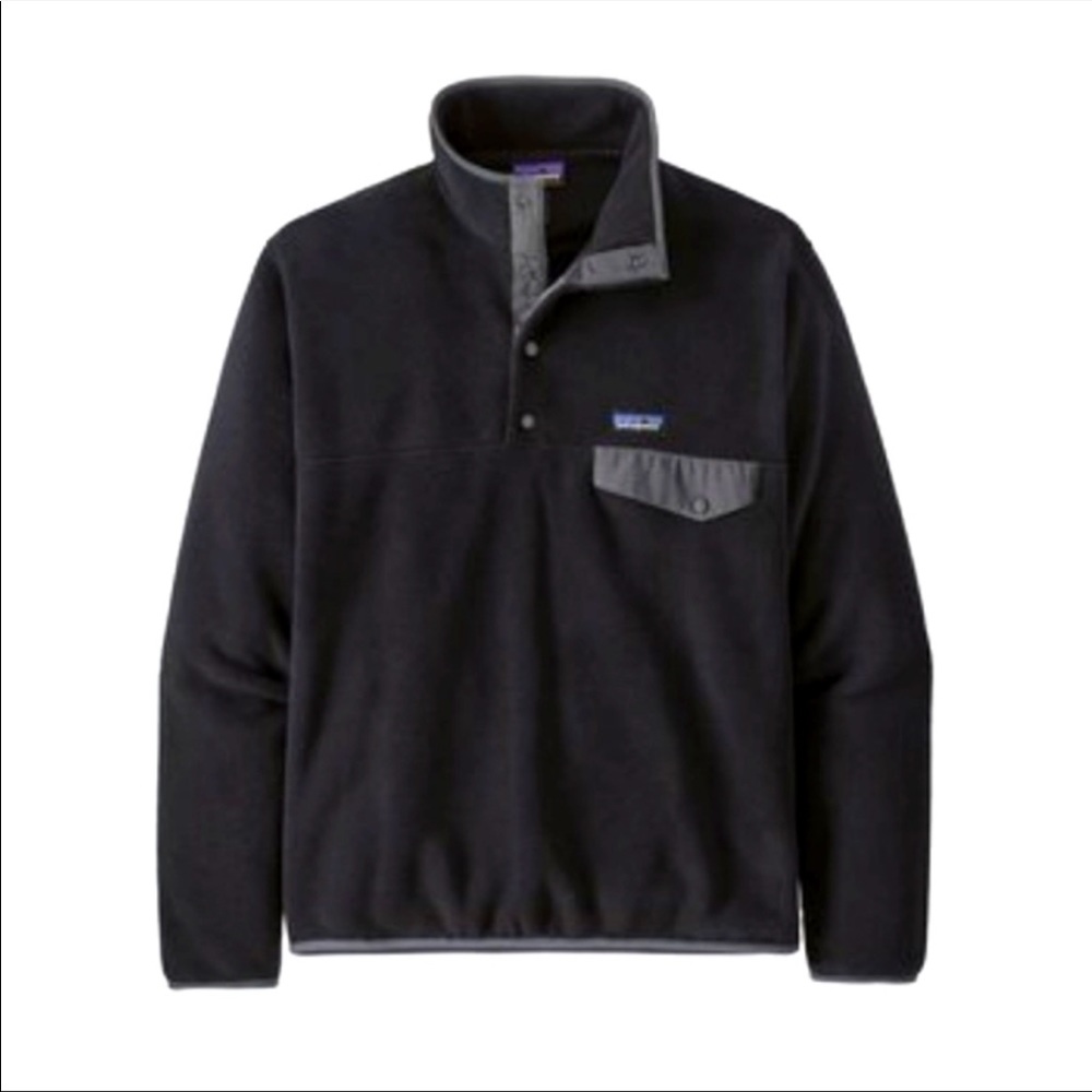 Only worn a few times Pategonia Snap T fleece in black with grey trim
